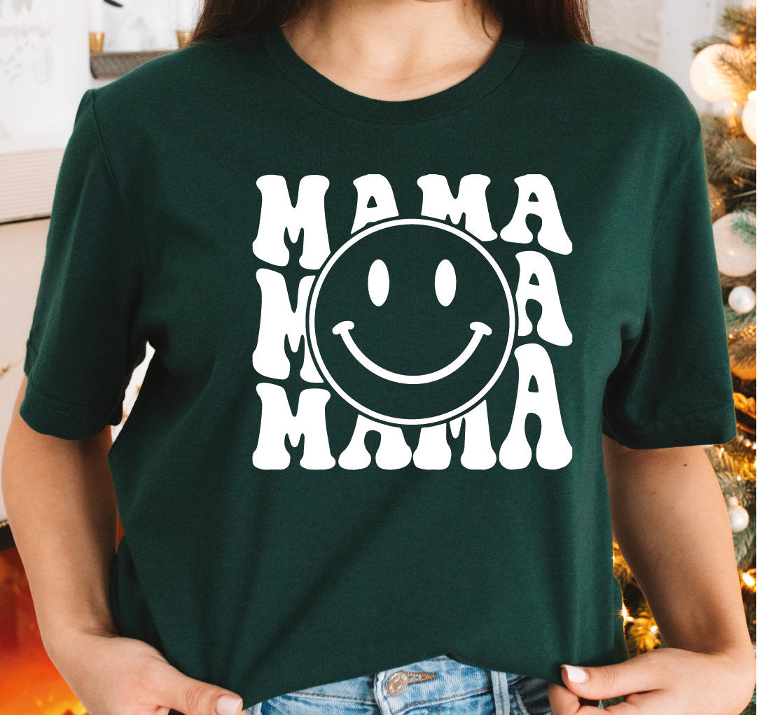 Mama Smile Face Shirt Hot Yellow Happy Mama Shirt Funny Mom Shirt Mothers Day Gift Ideas LS337