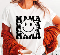 Mama Smile Face Shirt Hot Yellow Happy Mama Shirt Funny Mom Shirt Mothers Day Gift Ideas LS337