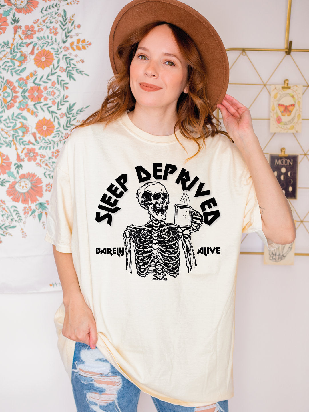 Funny Skeleton Comfort Colors Shirt Coffee Comfort Colors Shirt Sleep Deprived Barely Alive Shirt Caffeine Lover Shirt