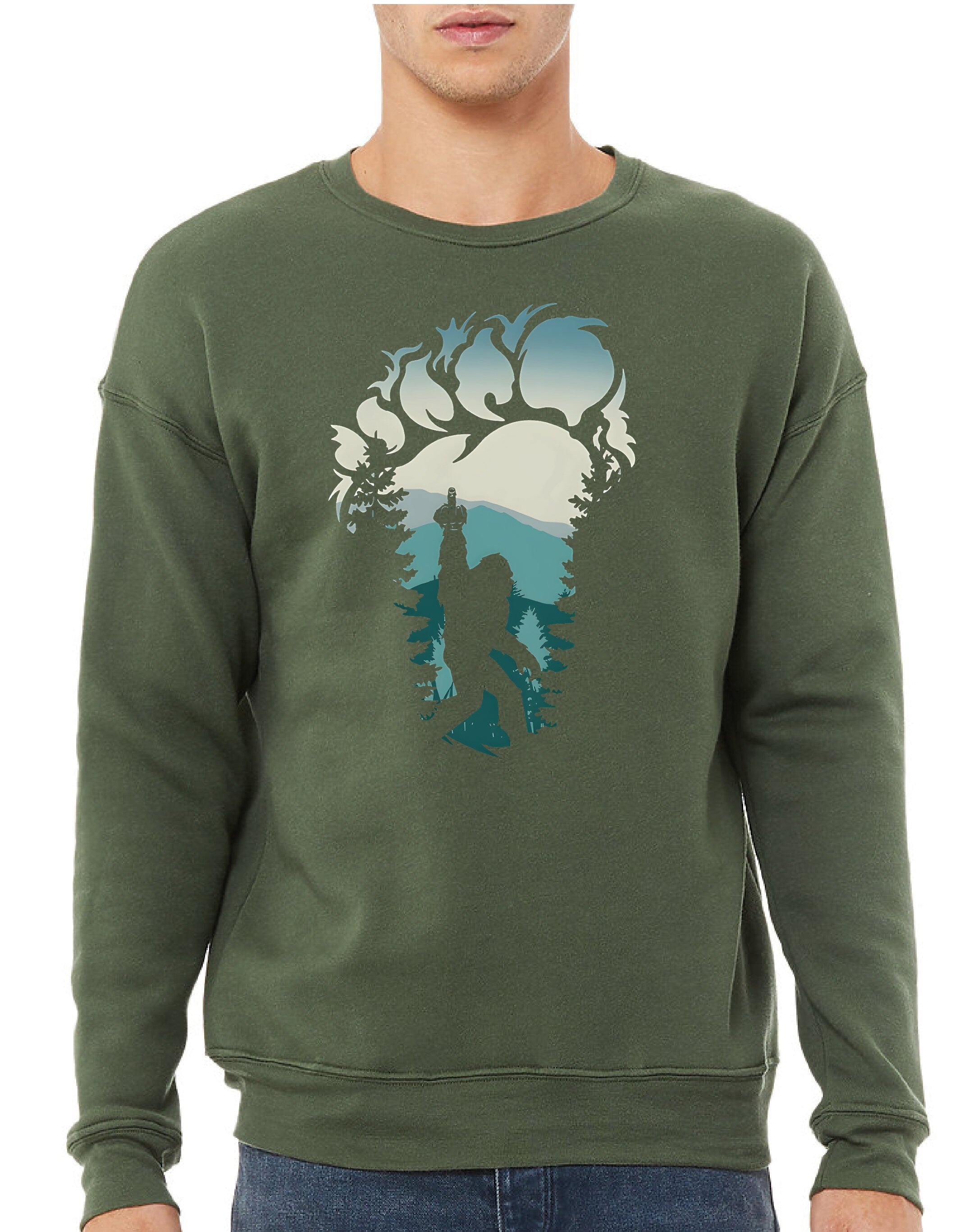 Bigfoot Sweatshirt Cute Bigfoot Sweatshirt Hiking Yeti Sasquatch Cool Vintage Shirt Gift-498