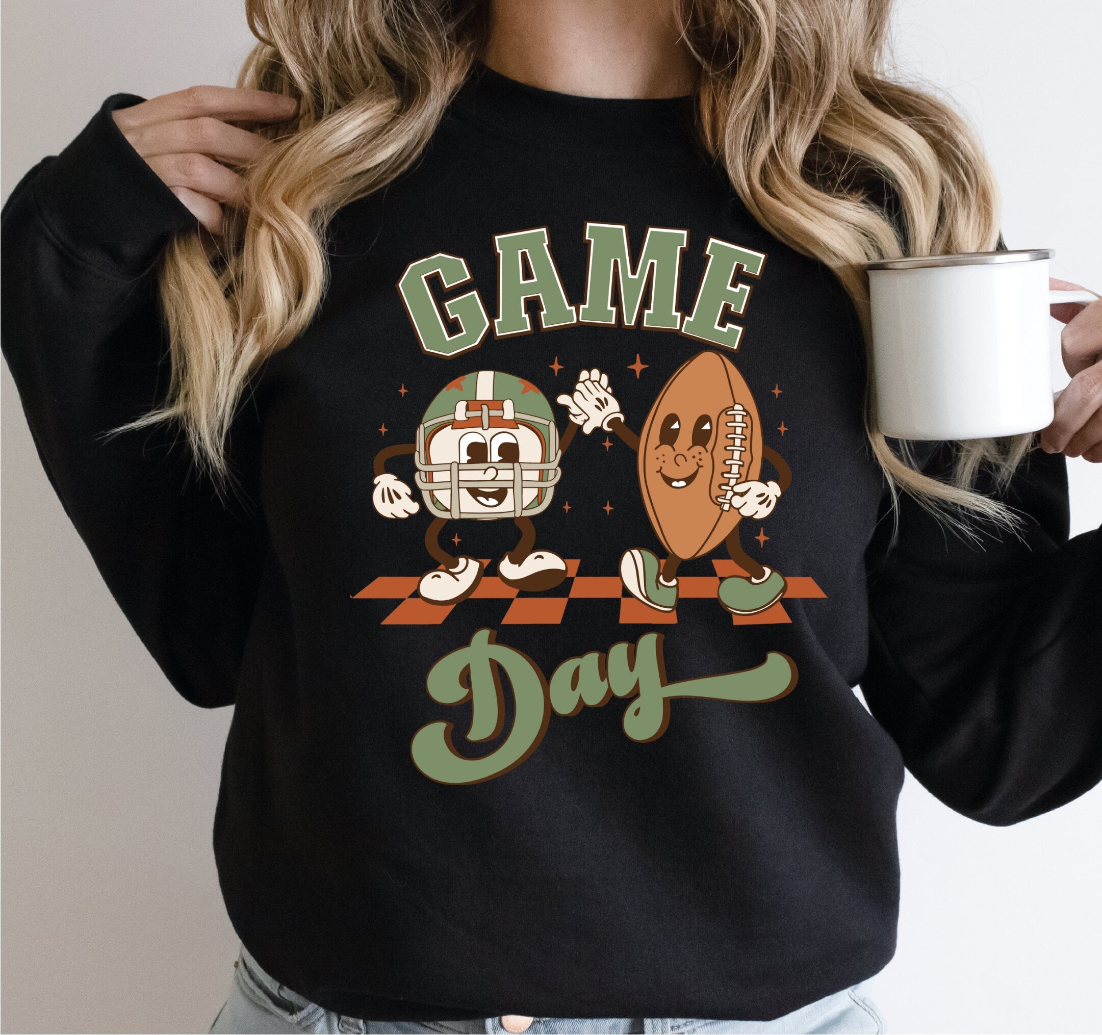 Football Game Day Sweatshirt Retro Game Day Hoodie LS573