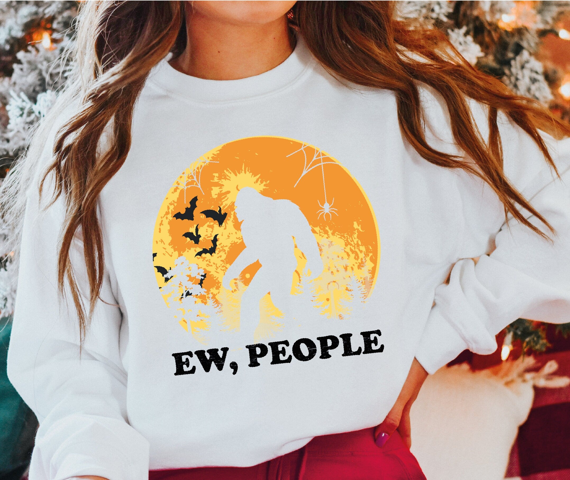 Ew People Bigfoot Sweatshirt Cute Bigfoot Sweatshirt Hiking Yeti Sasquatch Cool Vintage Shirt Gift-130