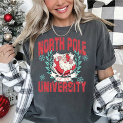 North Pole University Comfort Colors Shirt Christmas Collage Shirt Santa Family T-Shirt Christmas Gifts Santa