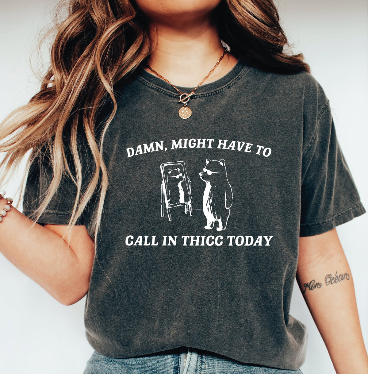 Might Have To Call In Thicc Today Comfort Colors Shirt Unisex T Shirt Funny T Shirt Meme T Shirt LS809