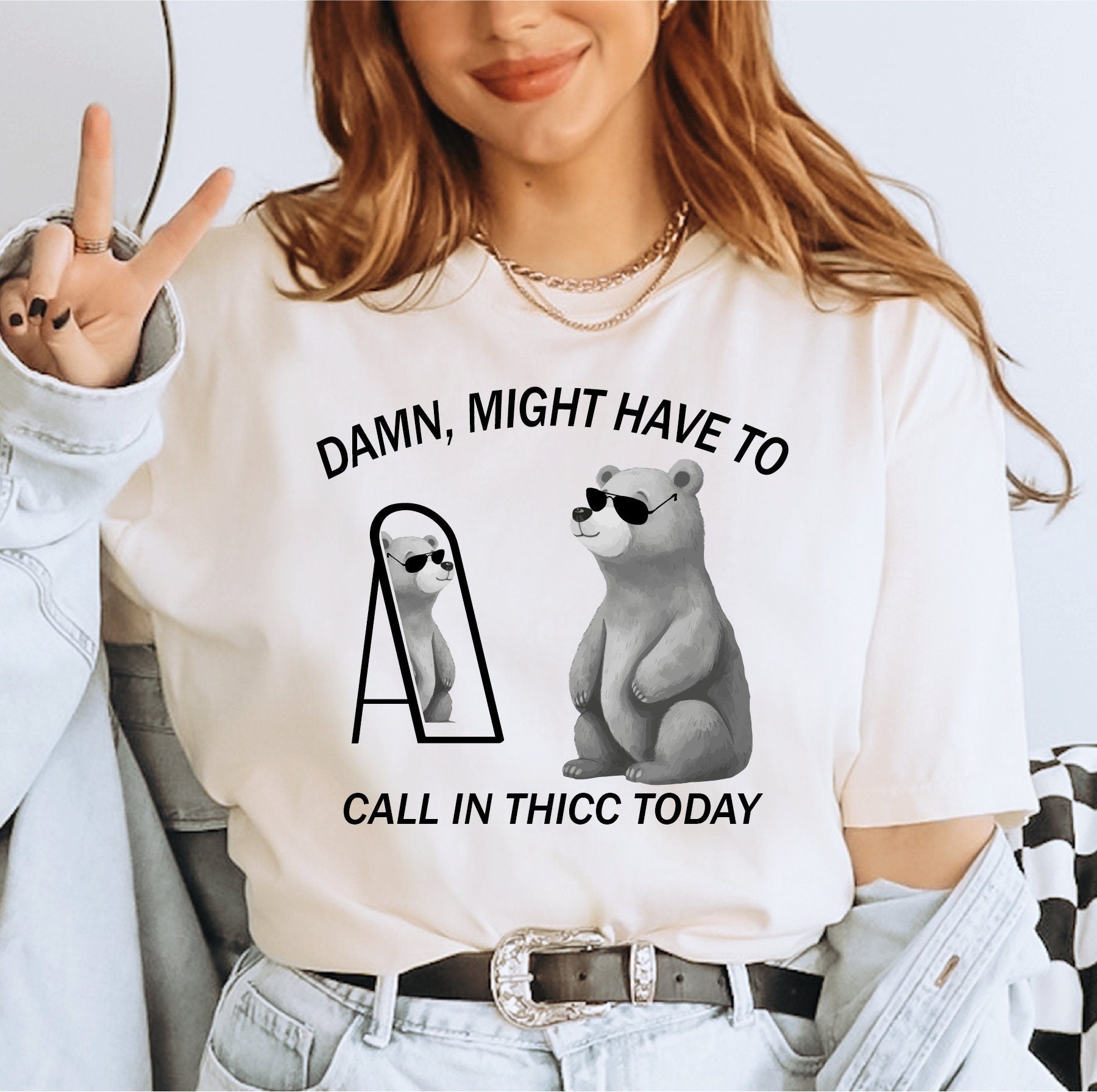 Might Have To Call In Thicc Today Comfort Colors Shirt Unisex T Shirt Funny T Shirt Meme T Shirt LS805