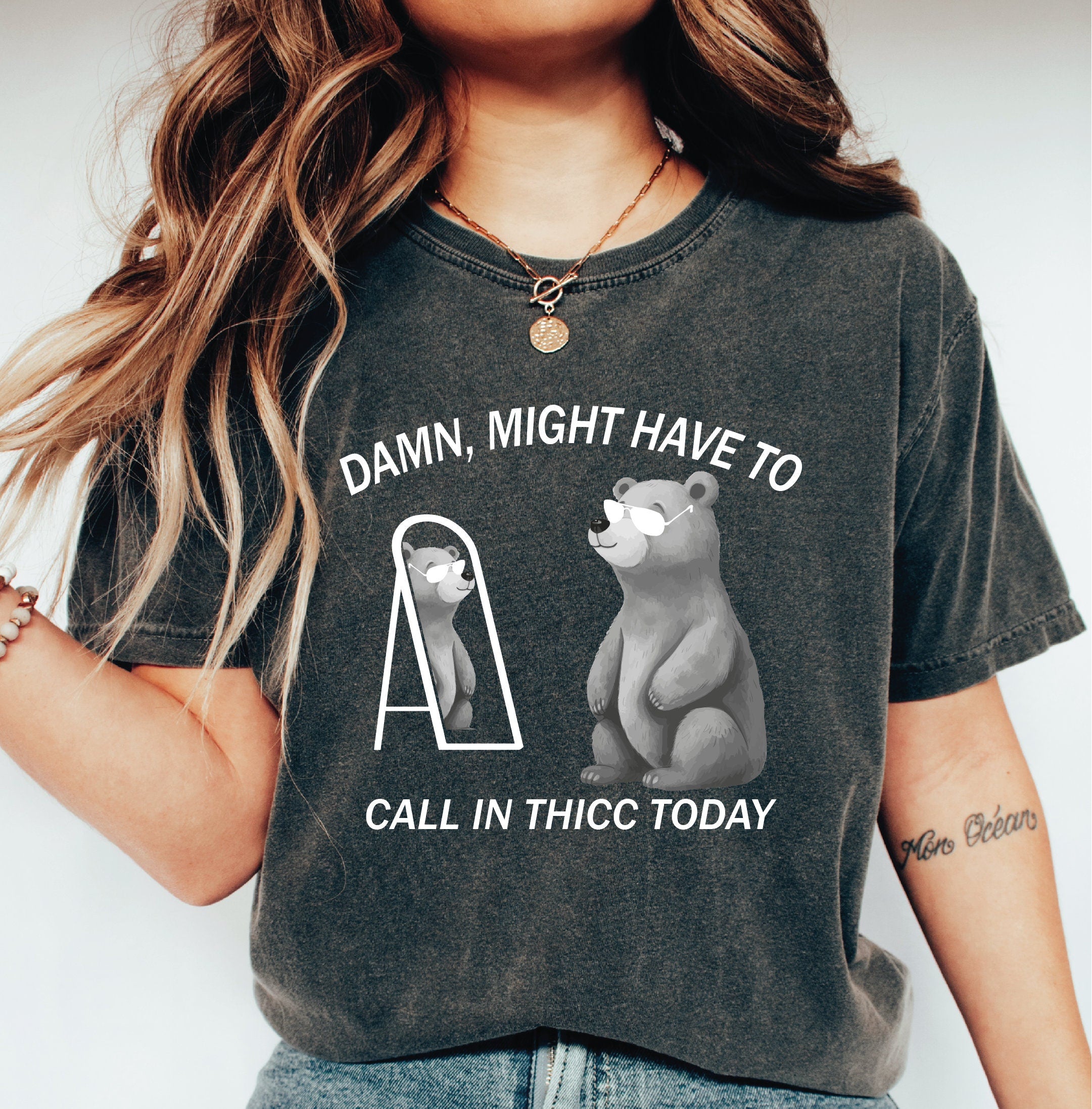 Might Have To Call In Thicc Today Comfort Colors Shirt Unisex T Shirt Funny T Shirt Meme T Shirt LS805