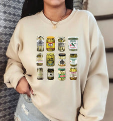 Vintage Style Canned Pickles Sweatshirt Canning Season Sweatshirt Pickle Lovers Sweatshirt Homemade Pickles Sweater