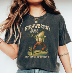 Strawberry Jams But My Glock Don’t Shirt Comfort Colors Funny Frog Shirt Funny Meme Shirt LS838