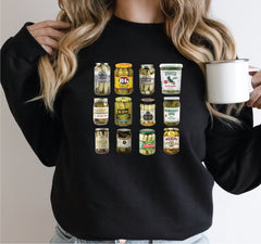 Vintage Style Canned Pickles Sweatshirt Canning Season Sweatshirt Pickle Lovers Sweatshirt Homemade Pickles Sweater