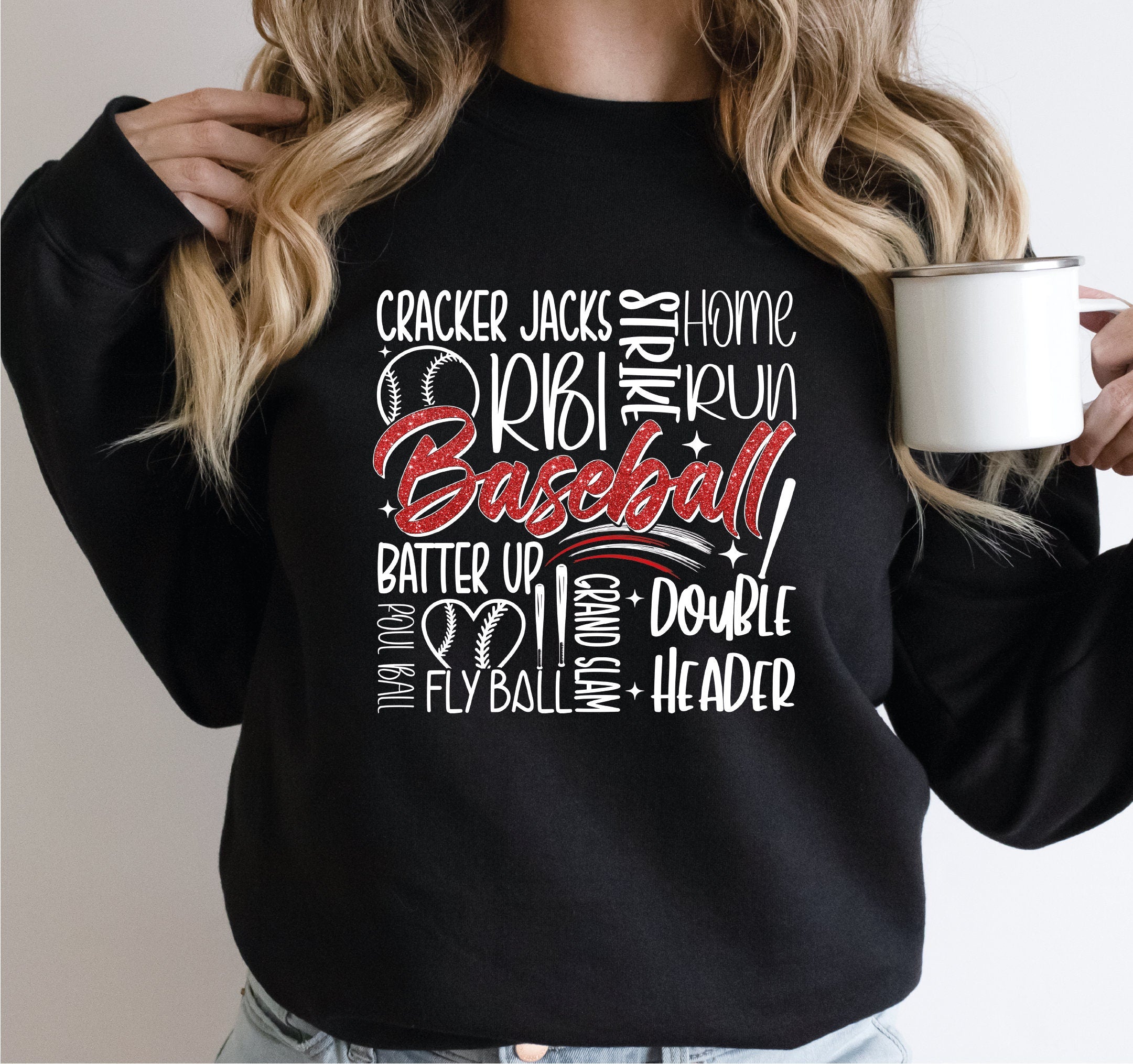 Glitter Baseball Sweatshirt Baseball Mom Sweatshirt Game Day Baseball Hoodie Baseball Team Shirt Baseball Mama