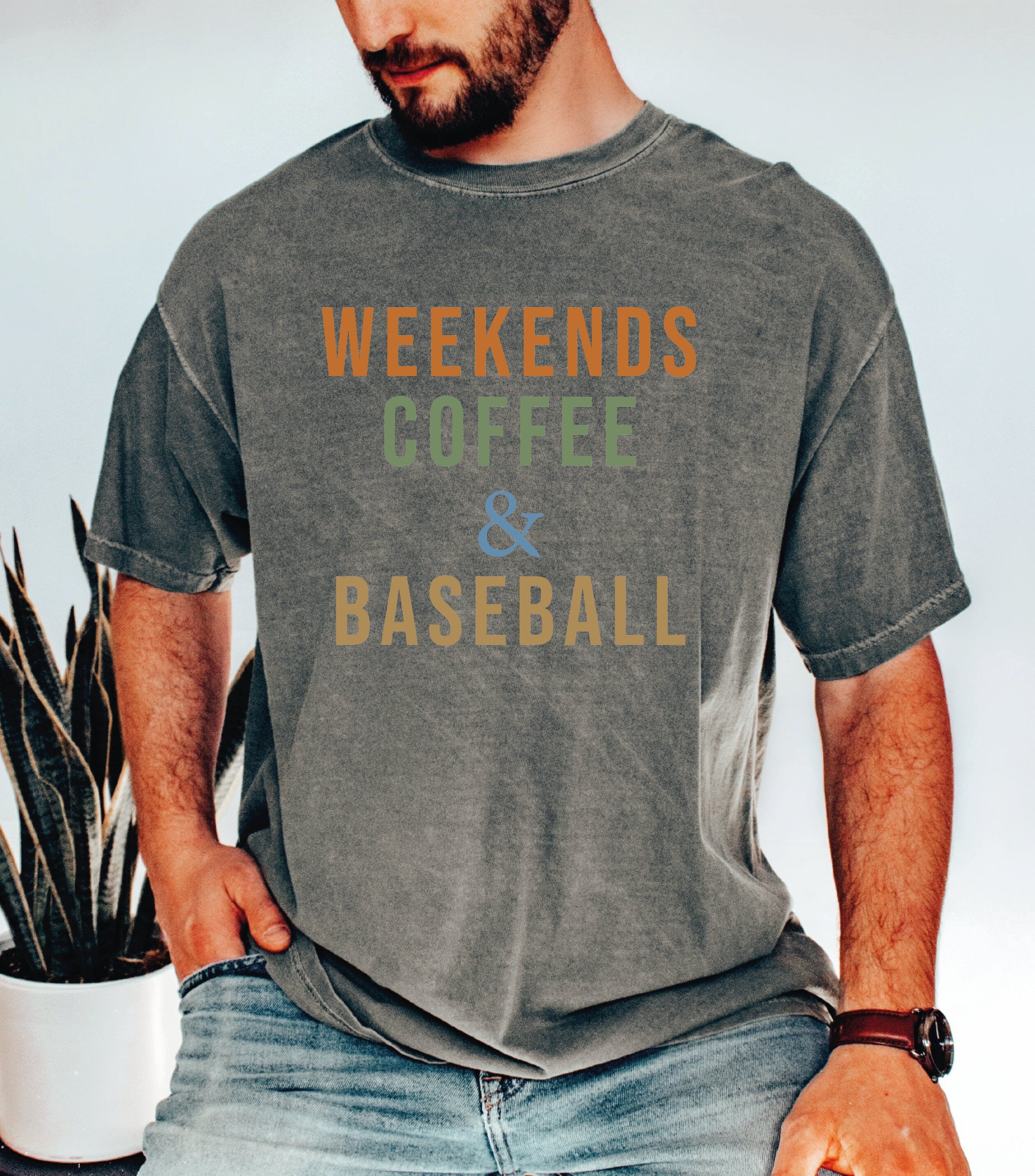 Custom Weekends Coffee And Baseball Comfort Colors Shirt Baseball Mom Shirt Gift for Baseball Lover Baseball Gifts LS886