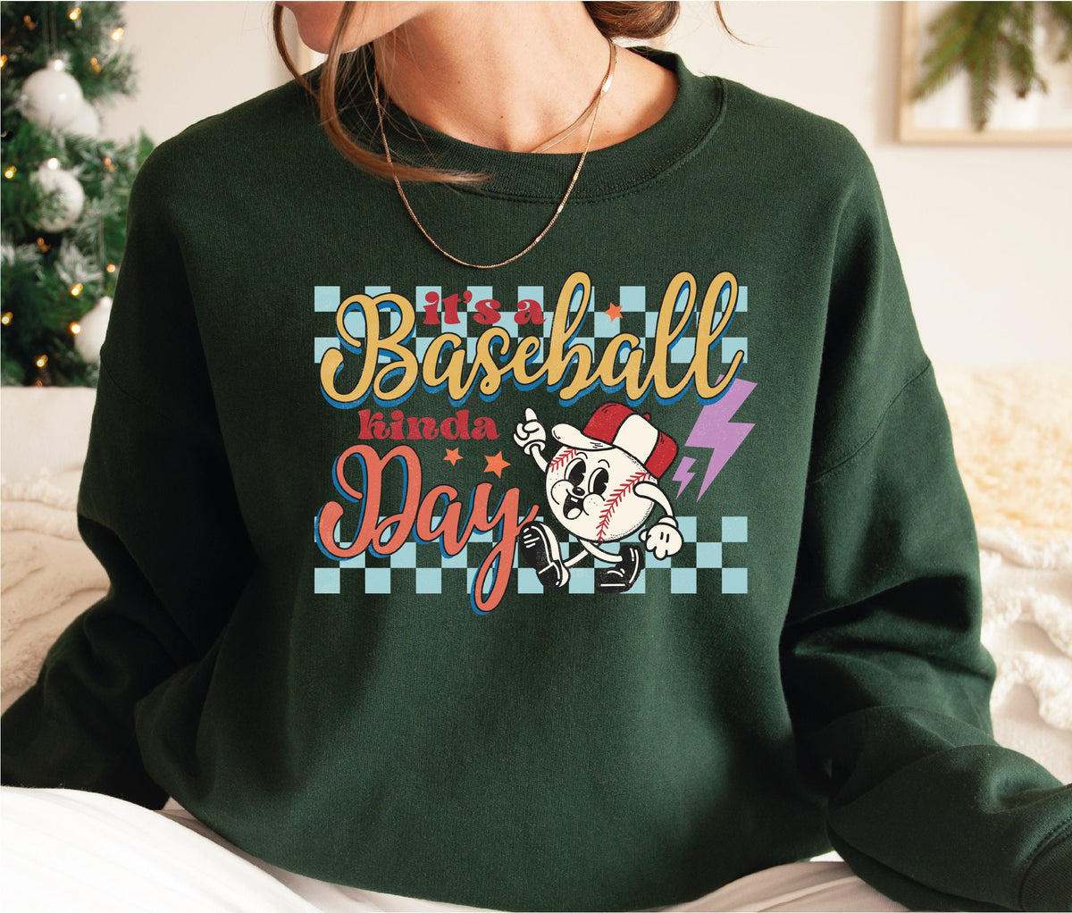 Baseball Game Day Sweatshirt and Hoodie Retro Game Day Hoodie It’s A Baseball Kinda Day Sweater Baseball Mom Sweater