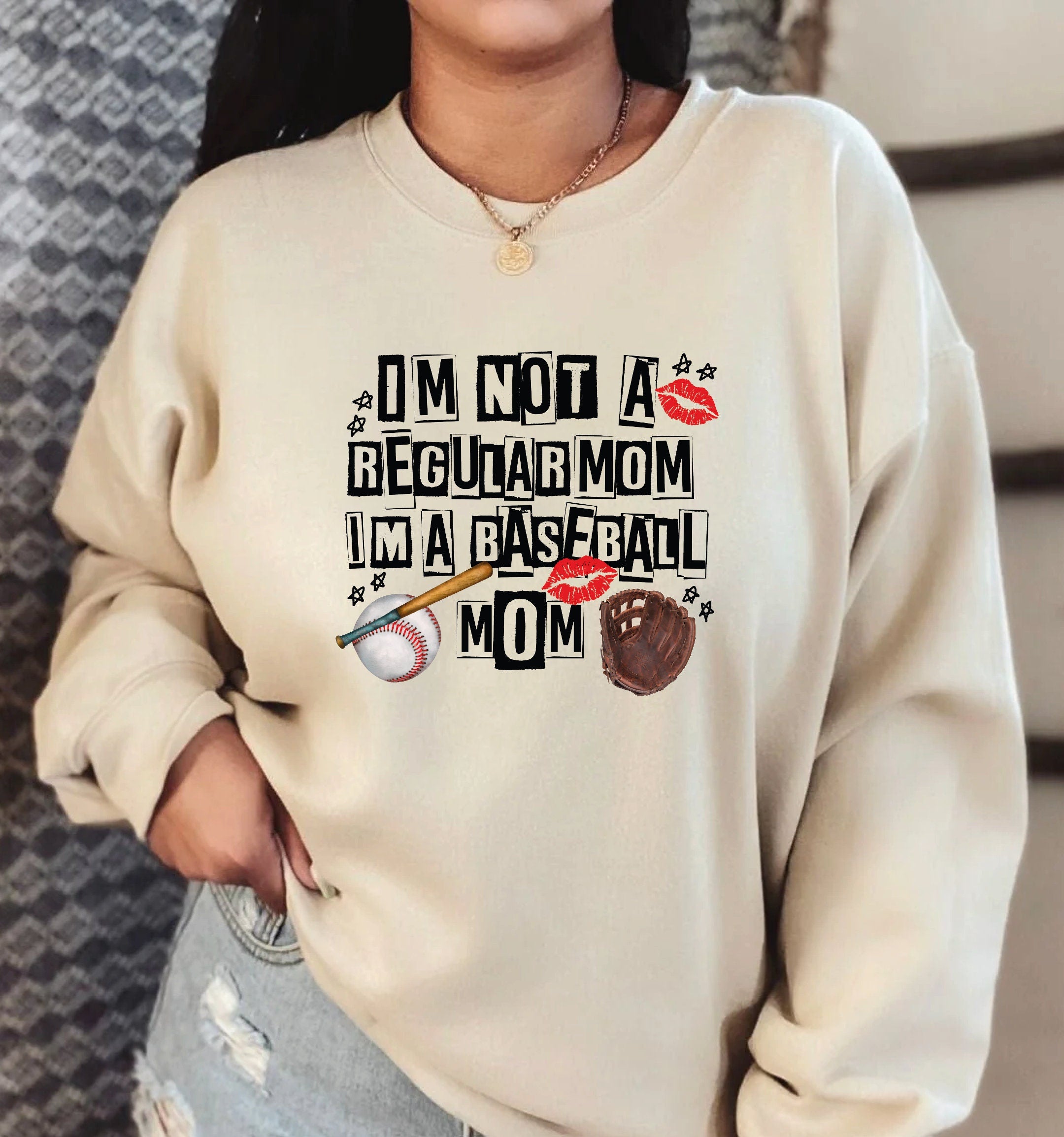 I’m Not Regular Mom Im A Baseball Mom Sweatshirt Baseball Mama Sweatshirt Cool Baseball Mom Hoodie Gift for Baseball