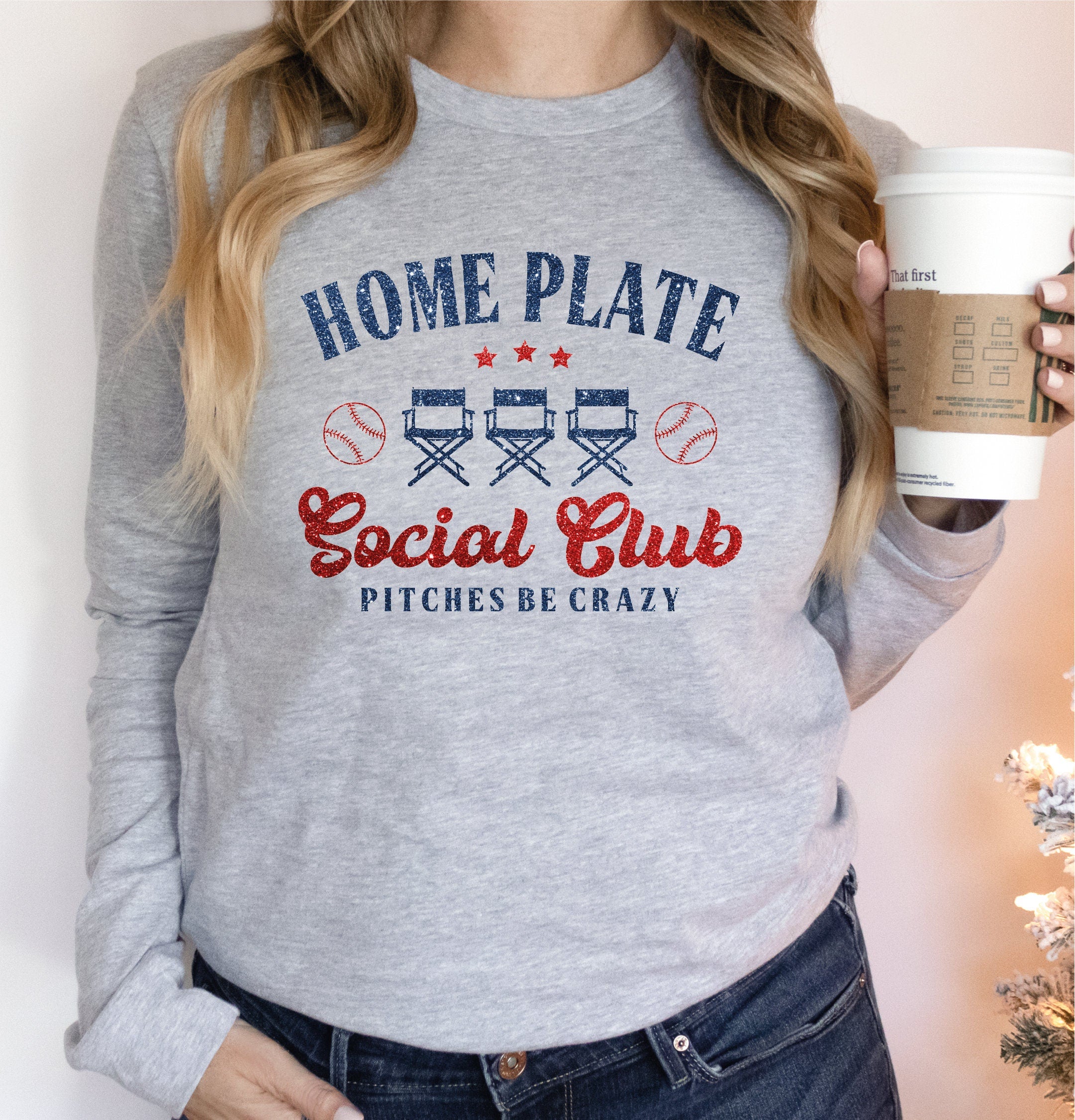 Home Plate Social Club Sweatshirt and Hoodie Baseball Mama Sweatshirt Baseball Mom Hoodie Gift for Baseball Mom LS889