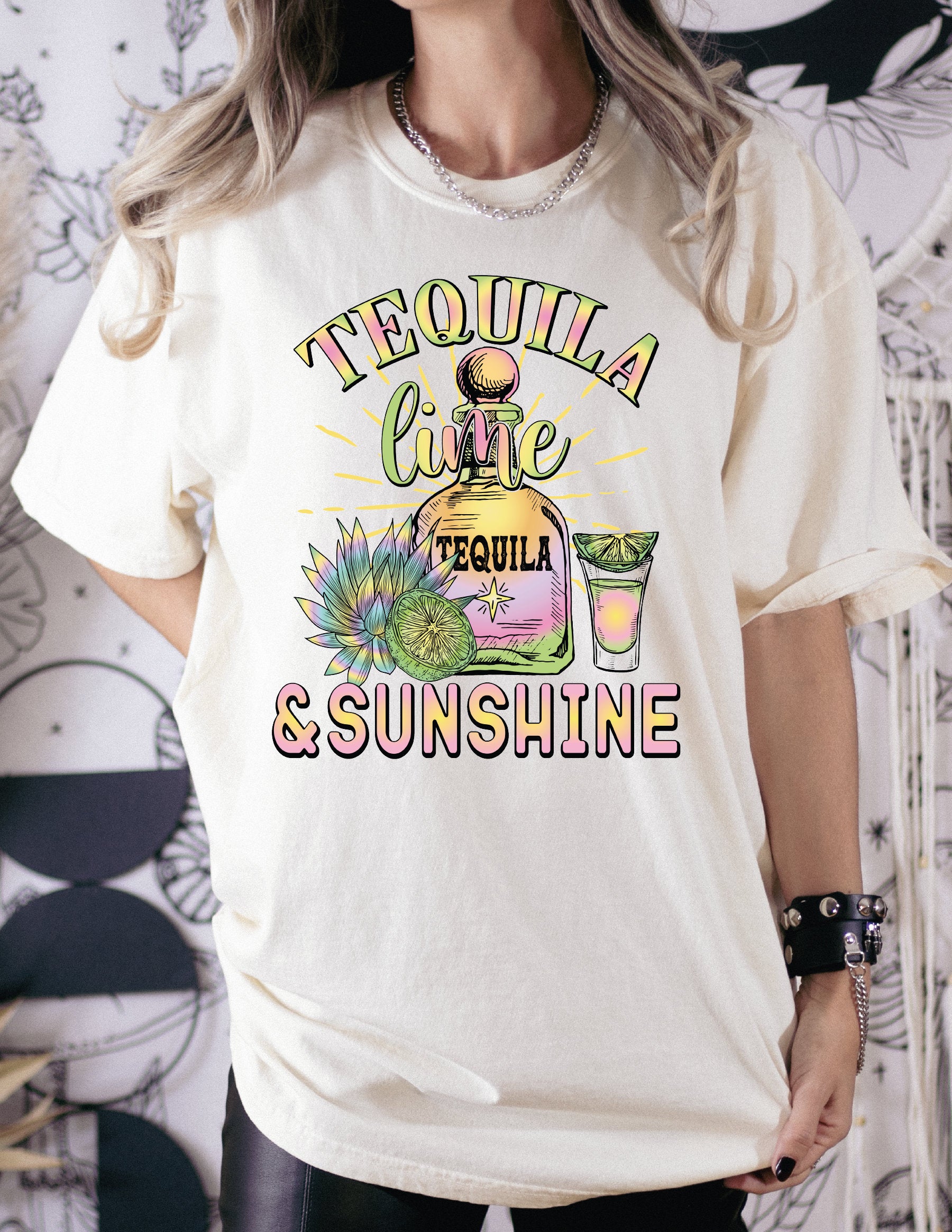 Tequila Lime and Sunshine Comfort Colors shirt Tequila Shirt Summer Vibes Shirt Beach Life Shirt Comfort Colors Beach