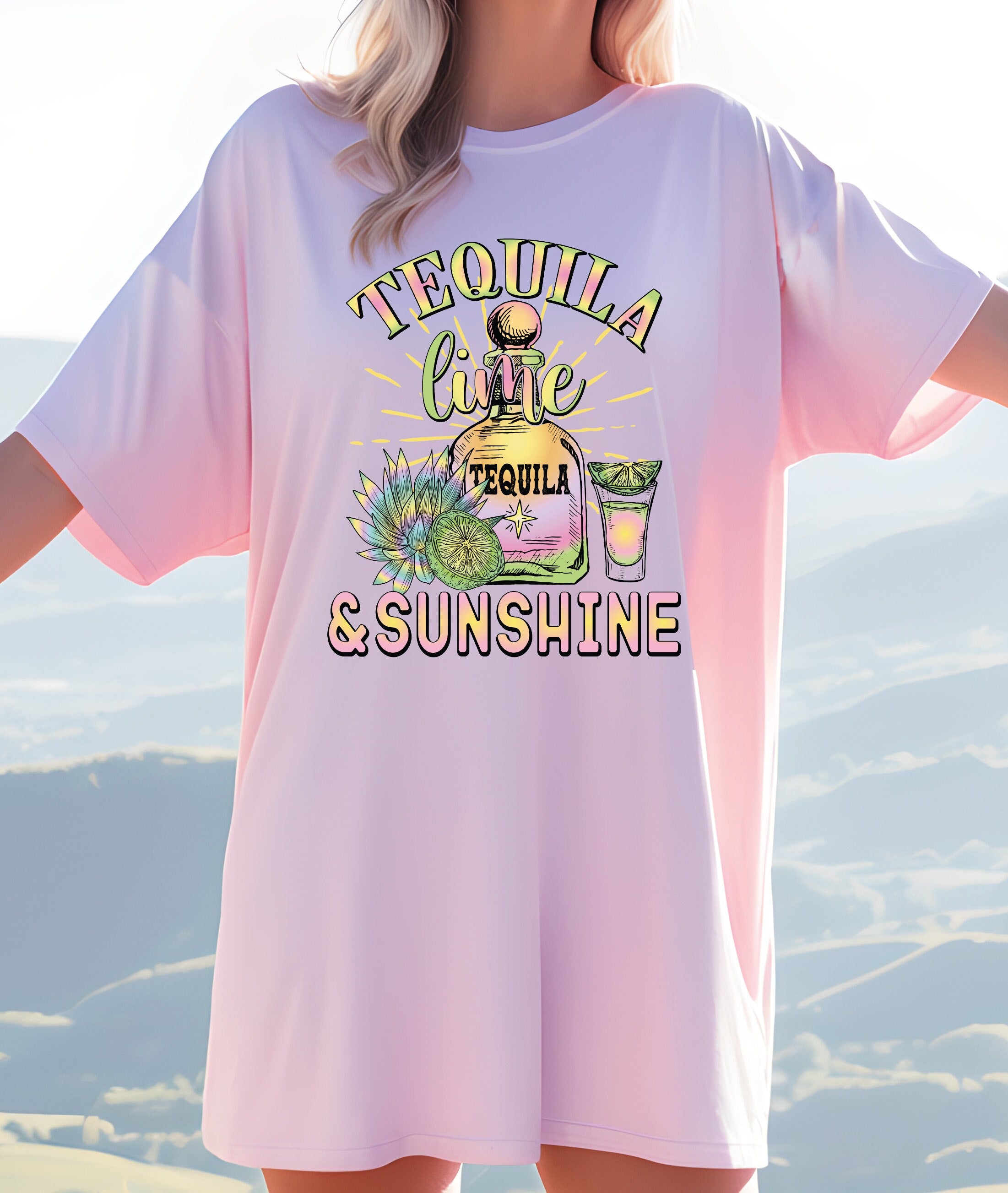 Tequila Lime and Sunshine Comfort Colors shirt Tequila Shirt Summer Vibes Shirt Beach Life Shirt Comfort Colors Beach