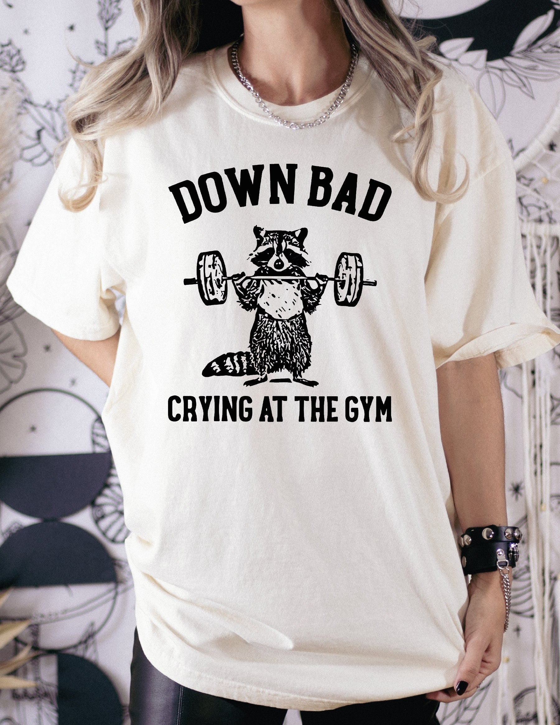 Down Bad Crying At The Gym Comfort Colors Shirt Funny Workout Gym Shirt Funny Weightlifting Shirt Funny Shirt LS968