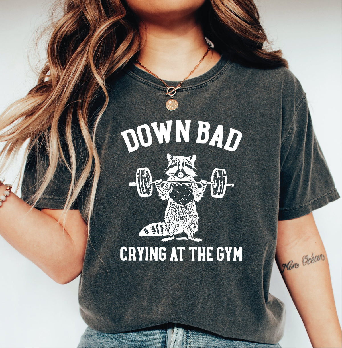 Down Bad Crying At The Gym Comfort Colors Shirt Funny Workout Gym Shirt Funny Weightlifting Shirt Funny Shirt LS968