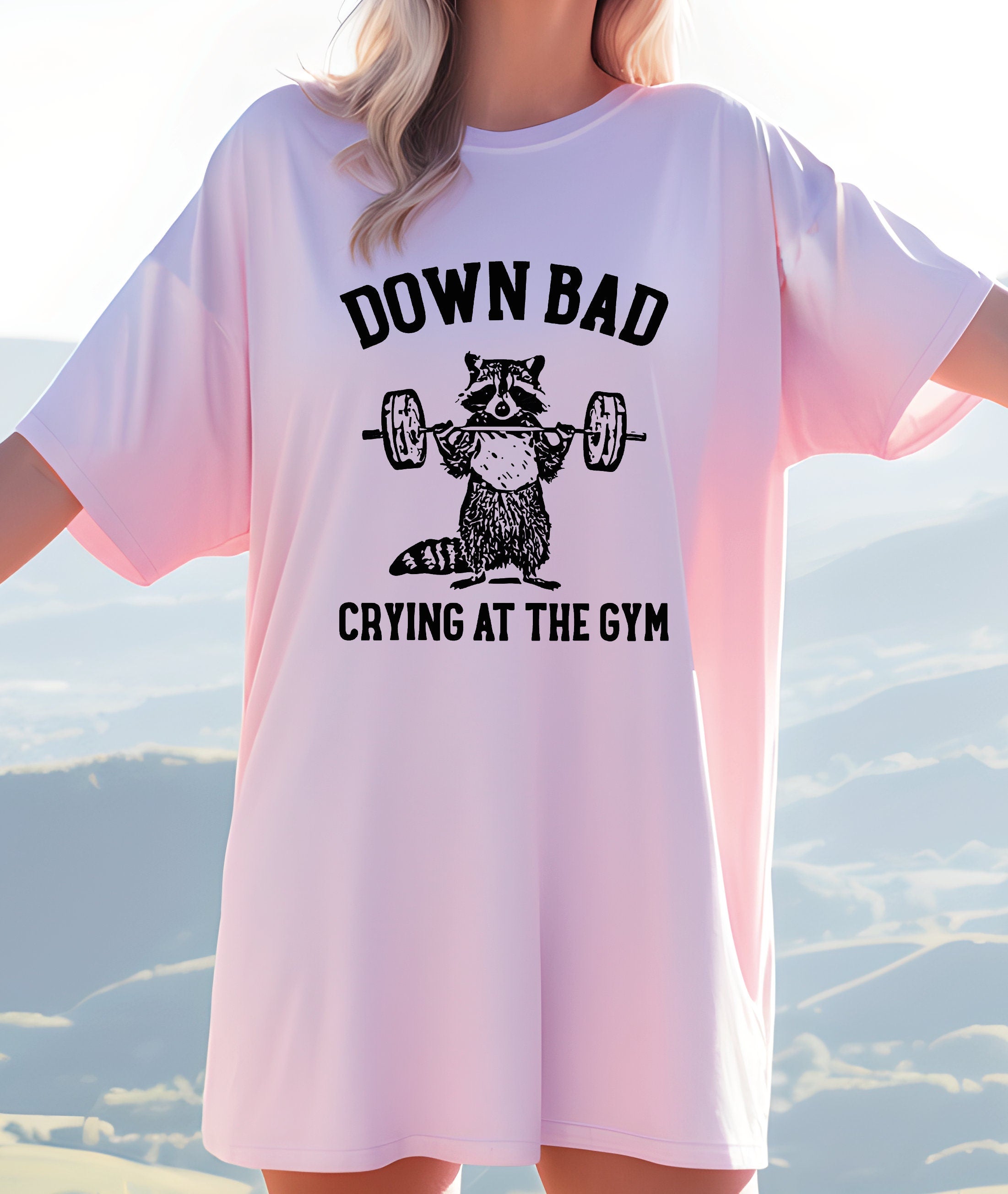 Down Bad Crying At The Gym Comfort Colors Shirt Funny Workout Gym Shirt Funny Weightlifting Shirt Funny Shirt LS968