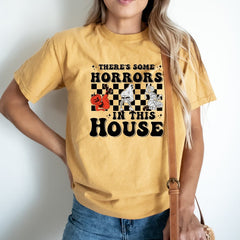 There’s Some Horrors In This House Shirt Spooky Season Halloween Tee,Halloween Pumpkin Shirt,Funny Halloween Shirt