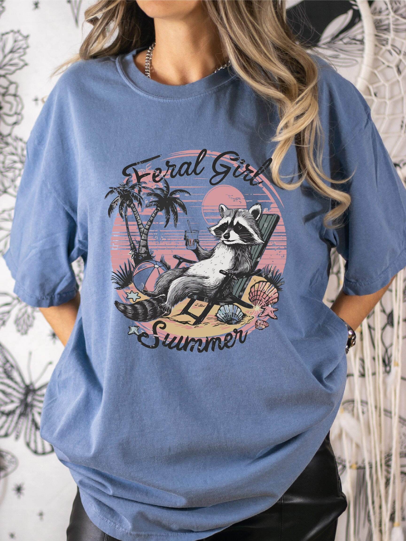 Feral Girl Summer Comfort Colors Shirt Funny Meme Opossum Shirt Feral Girl Shirt Funny Shirt Cowgirl Western Shirt