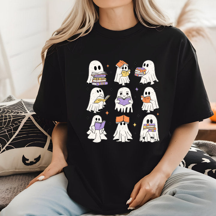 ACOTAR Ghost Reading,Ghost halloween shirt Retro Halloween Tee Funny Ghost Book Comfort Colors Tshirt Halloween Ghost