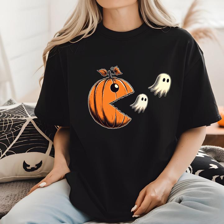 PacWeen Tshirt Halloween Season Tee,Spooky Vibes Tee Halloween Pumpkin Shirt,Funny Halloween SAS1748