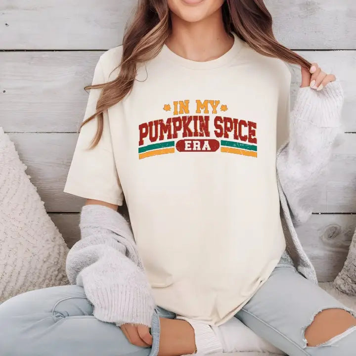 In My Pumpkin Spice Era Comfort Colors Shirt Retro Pumpkin Tshirt Fall T-Shirt SAS1629 - Physical