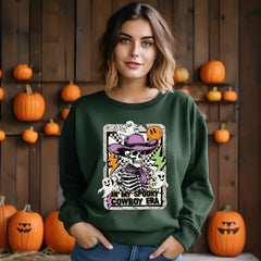 In My Spooky Cowboy Era Sweatshirt Cowboy Pumpkin Hoodie Halloween Skeleton Western Shirt Ghoust Tee Pumpkin Hoodie