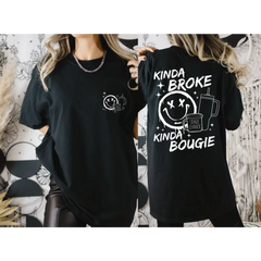 Kinda Broke Kinda Bougie Comfort Colors Shirt Spare Change Tee Smiley Face Shirt Smiley Face Graphic Tee Funny Shirt