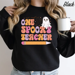 One Spooky Teacher Halloween Sweatshirt,Teacher Gift for Halloween Halloween gift Retro Halloween