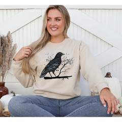 Raven Sweatshirt Compass Sweater Crow Tee Raven In The Sky Raven Murder Attempt Sweatshirt Gothic Raven Shirt G113