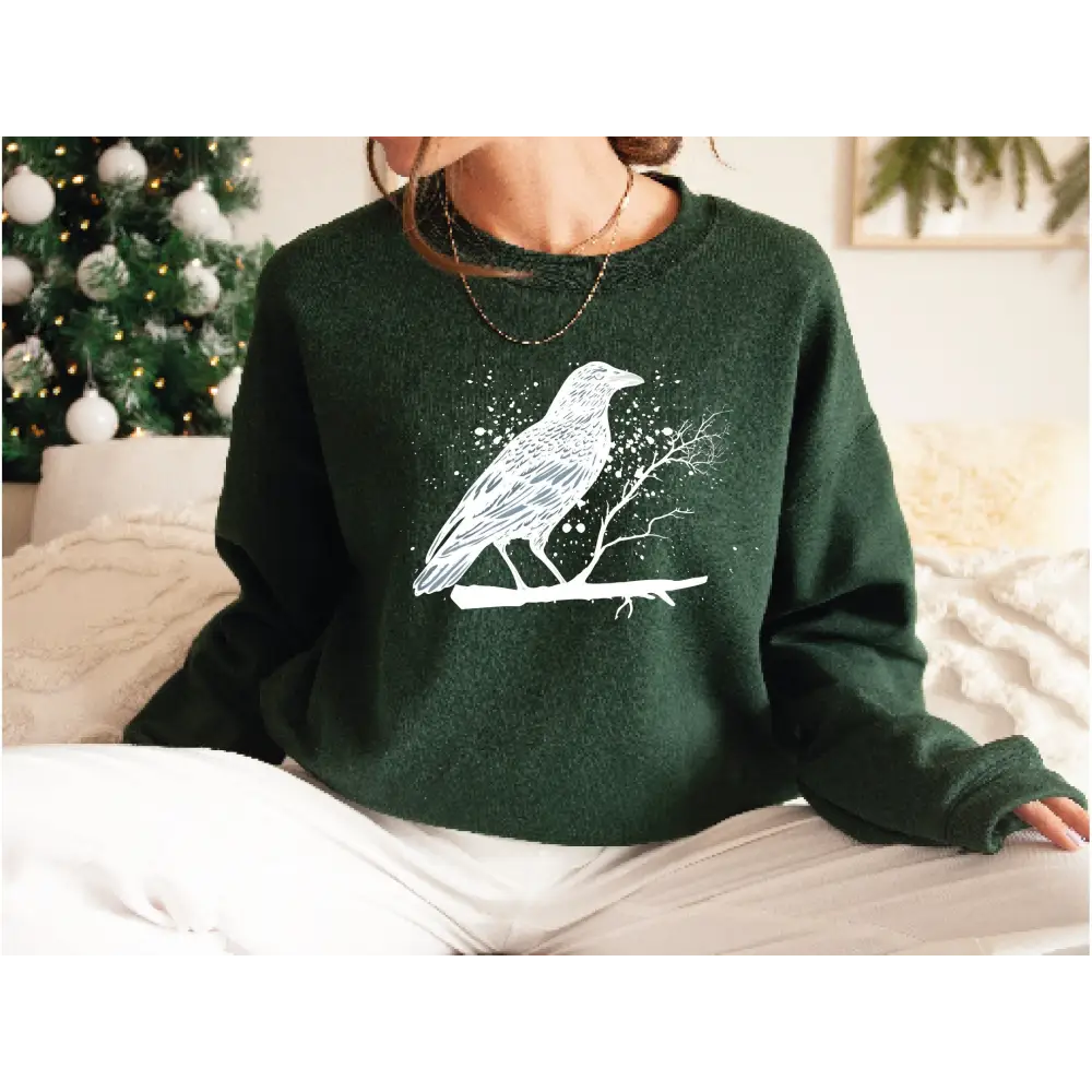 Raven Sweatshirt Compass Sweater Crow Tee Raven In The Sky Raven Murder Attempt Sweatshirt Gothic Raven Shirt G113