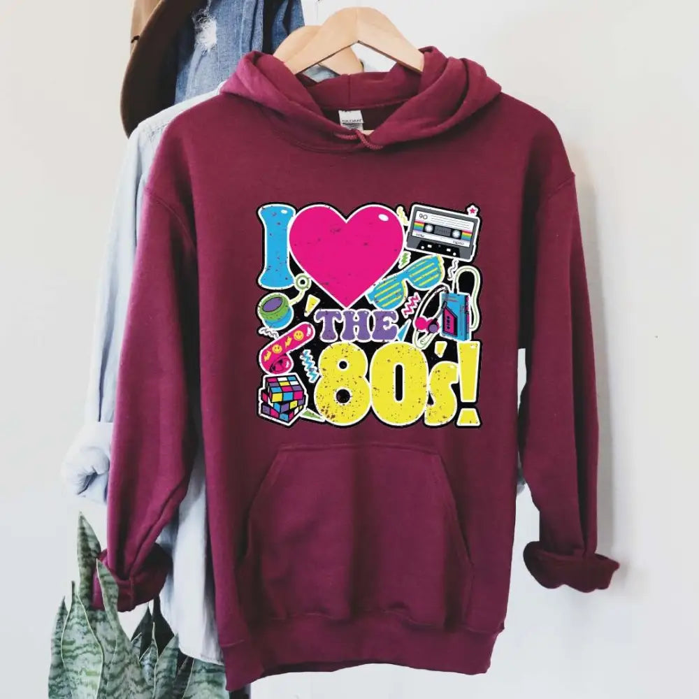 Retro I Love 80s Sweatshirt 80s Party Sweatshirt 80s Inspired Music Shirt Style Music Shirt 1980s Clothing for Girls