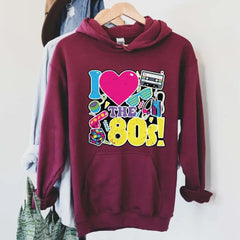 Retro I Love 80s Sweatshirt 80s Party Sweatshirt 80s Inspired Music Shirt Style Music Shirt 1980s Clothing for Girls