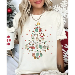 Sign Language Christmas Tree Shirt Merry Christmas ASL Shirt Hand Language Xmas Shirt Deaf Awareness Gift LS714