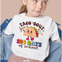 Taco Bout 100 Days of School Comfort Colors Shirt Funny 100th Of School Shirt School Celebration Teacher Tee Student