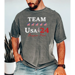 Team USA 2024 Comfort Colors Shirt USA Supporter Tshirt Usa Team 24 Bonjour Paris Shirt American Team Shirt Patriotic