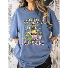 Tequila Lime and Sunshine Comfort Colors shirt Tequila Shirt Summer Vibes Shirt Beach Life Shirt Comfort Colors Beach