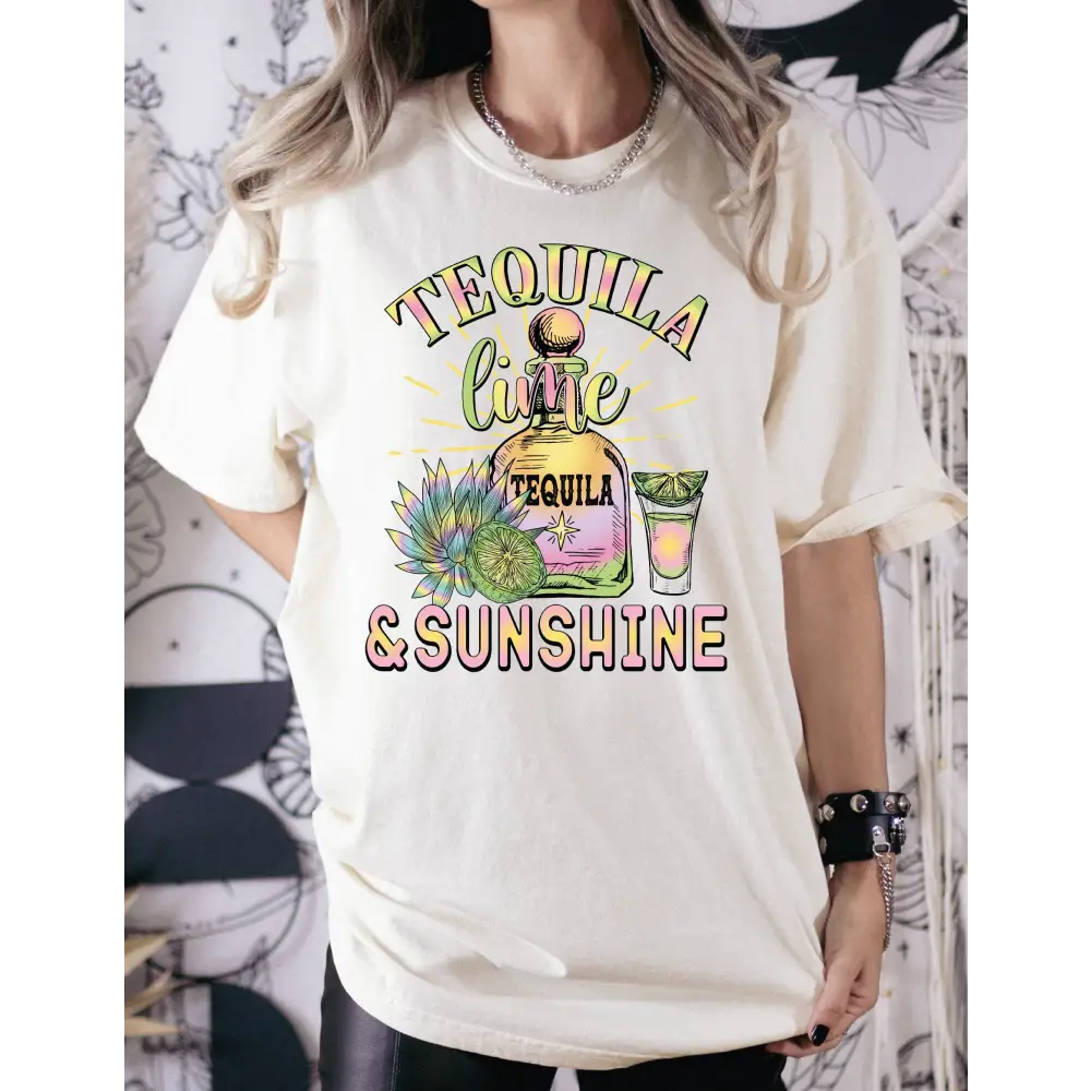 Tequila Lime and Sunshine Comfort Colors shirt Tequila Shirt Summer Vibes Shirt Beach Life Shirt Comfort Colors Beach