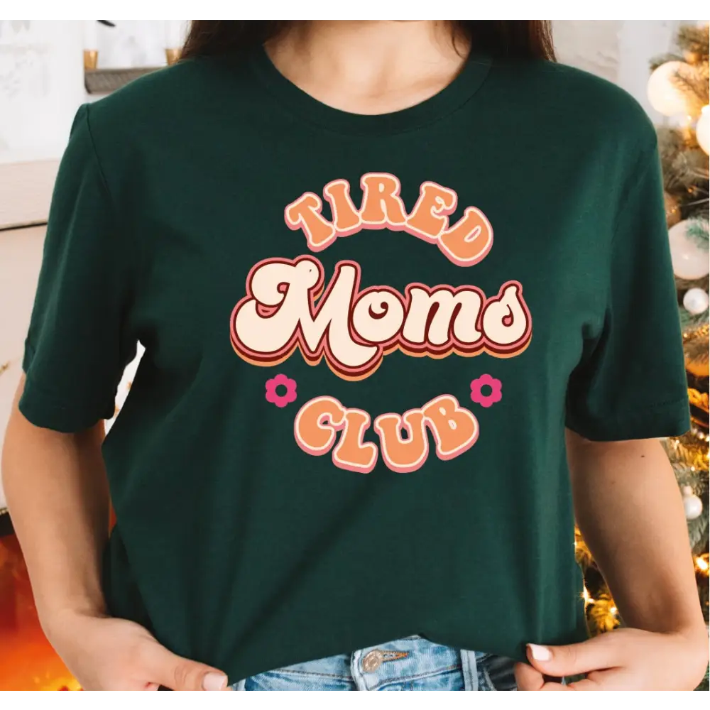 Tired Moms Club Shirt Retro floral Mama T-shirt Shirt for Mom for Mother’s Day Mothers Day Gift from Son Funny Mom