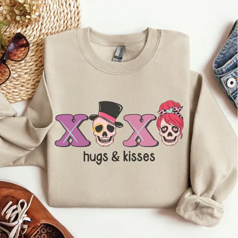 XOXO Love Sweatshirt Valentines Hugs & Kisses Sweatshirt SFS0131 - Physical