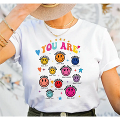 You Are Bible Verse Shirt Christian Shirt Retro Smiley Face Shirt Cute Christian T-Shirt You Are Beautiful Bible Verse